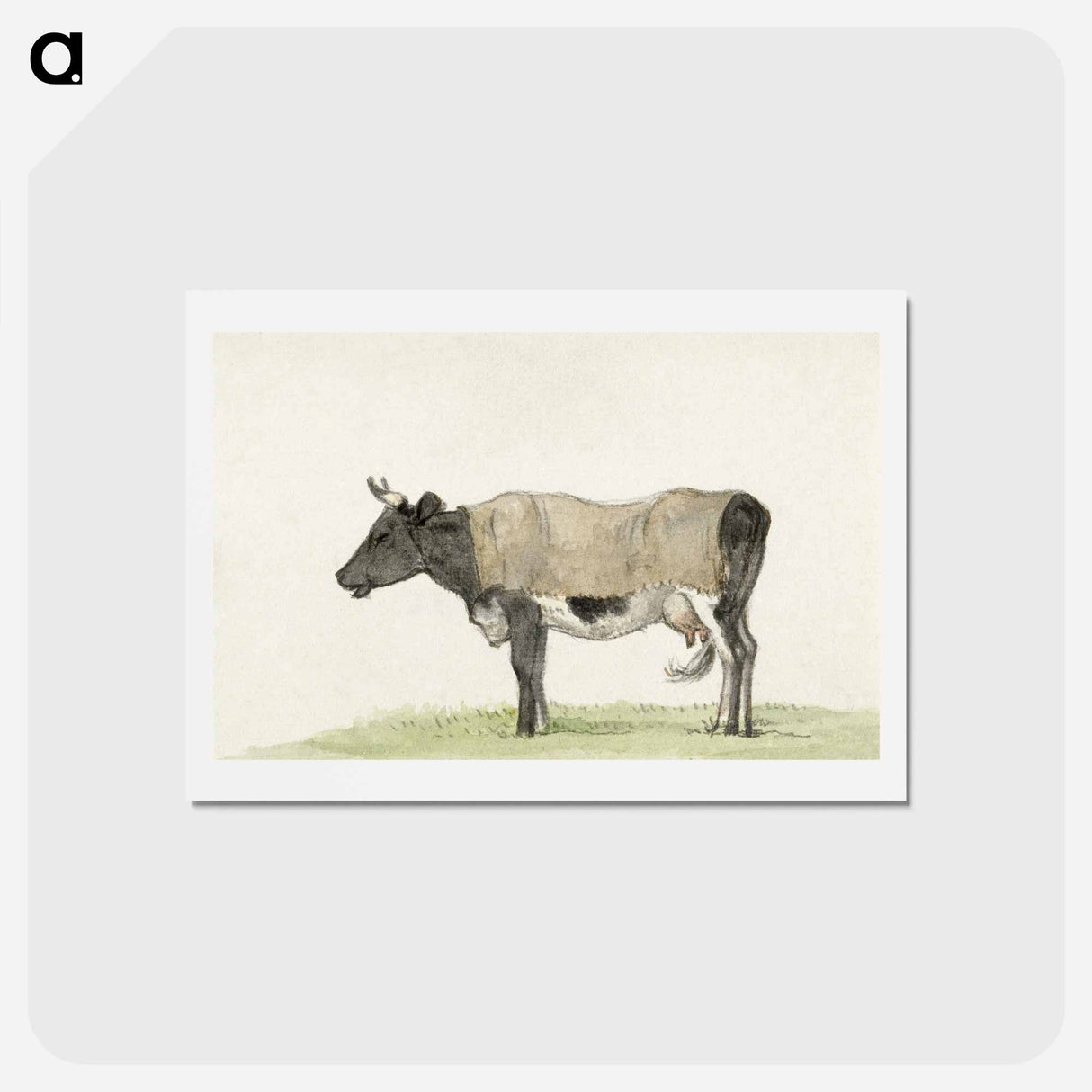 アートポストカード-Standing cow with blanket - ジャン ベルナール Postcard.