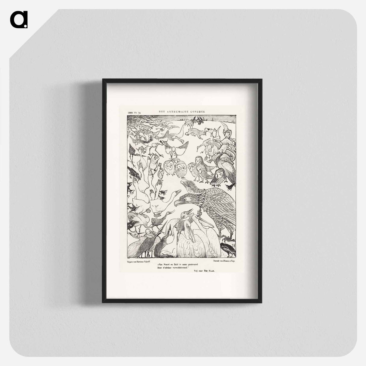 Tweekoppige adelaar omringd door vogels - Theo van Hoytema Poster.