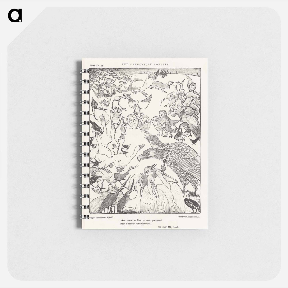 Tweekoppige adelaar omringd door vogels - テオ ヴァン ホイテマ Memo.