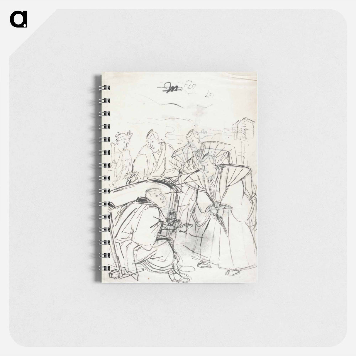 Sketch of a Scene from a Kabuki Play by Utagawa Kuniyoshi - 歌川 国芳 Memo.