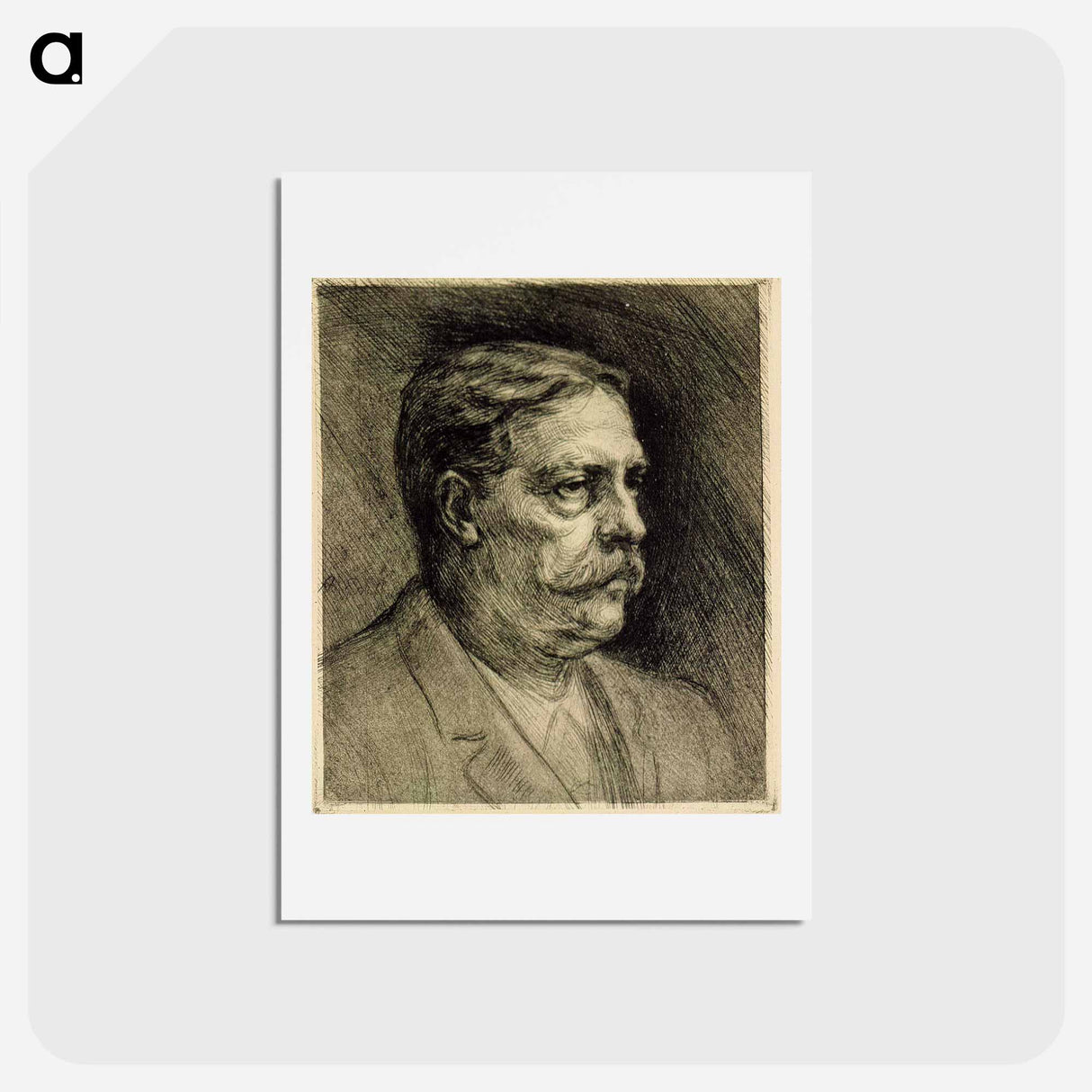 Portrait of Viktor Rydberg - アルバート エーデルフェルト Postcard.