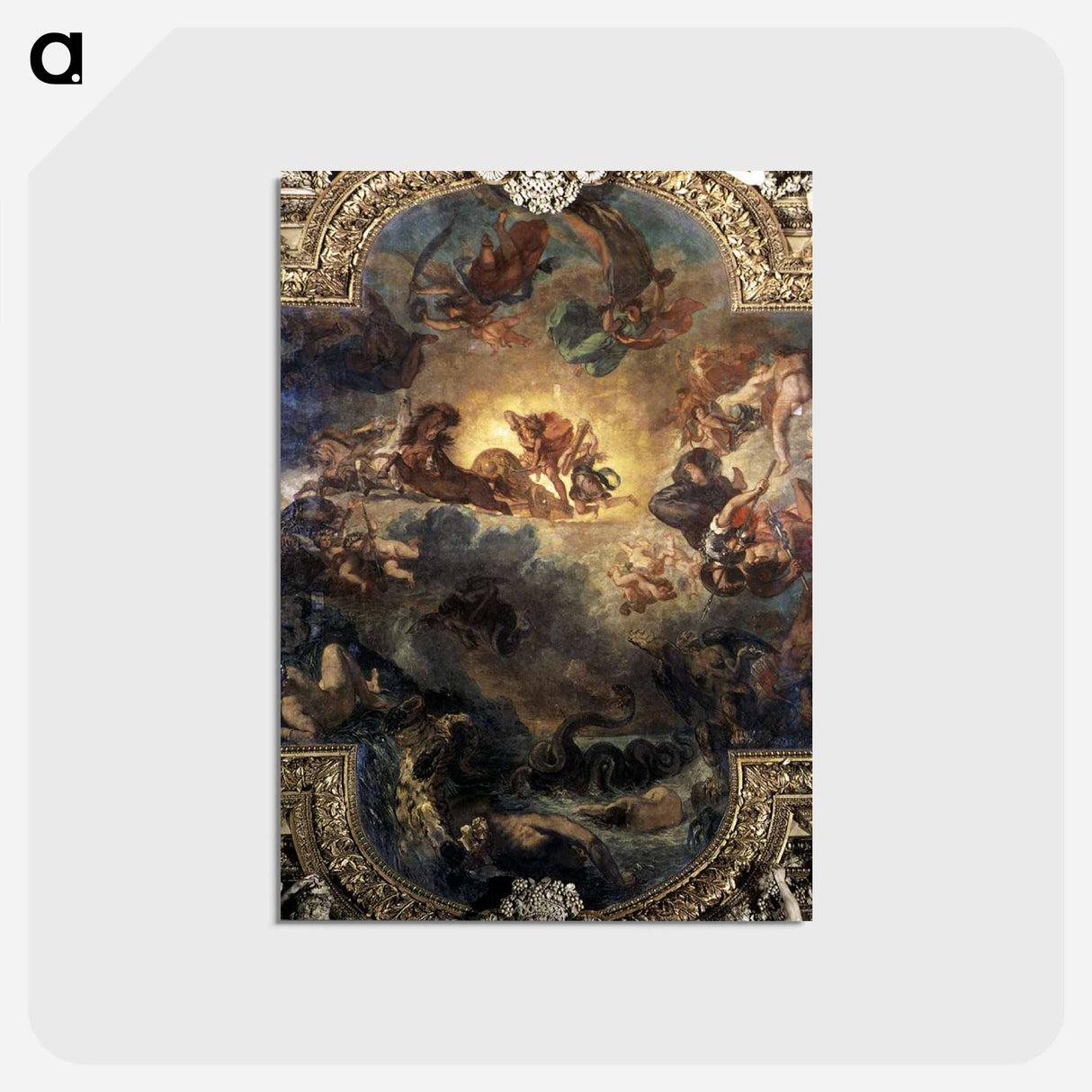 アートポストカード-Apollo Slays Python - ウジェーヌ ドラクロワ Postcard.