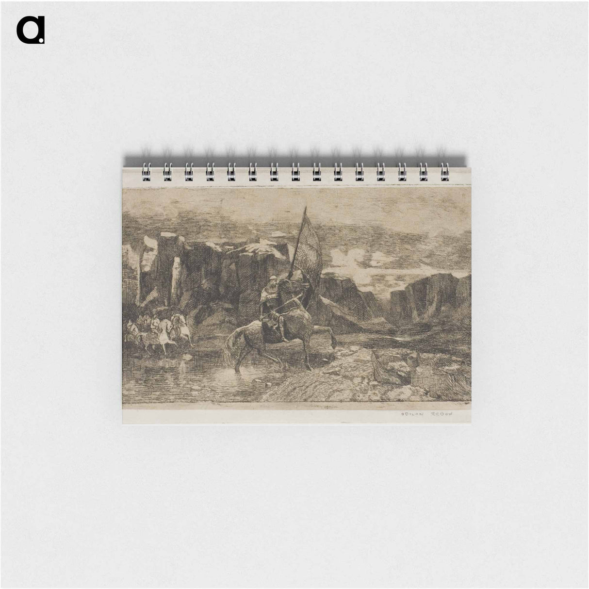 Standard-Bearer Crossing a Stream - オディロン ルドン Memo.