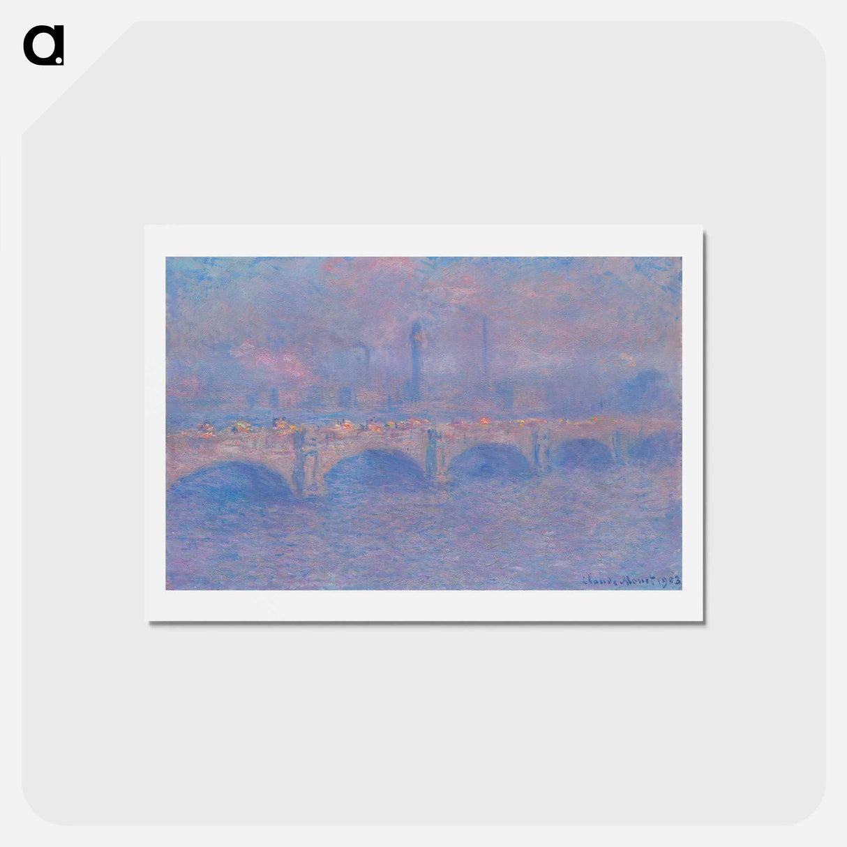 Waterloo Bridge, Sunlight Effect - クロード モネ Postcard.
