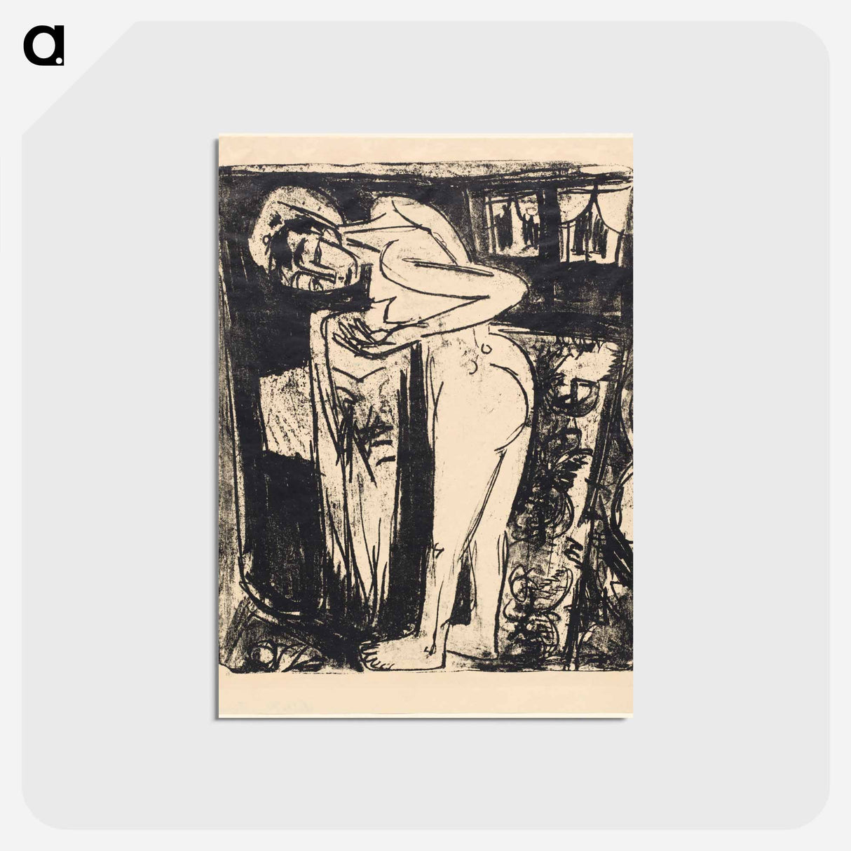 アートポストカード-Standing Nude in a Room - エルンスト ルートヴィヒ キルヒナー Postcard.