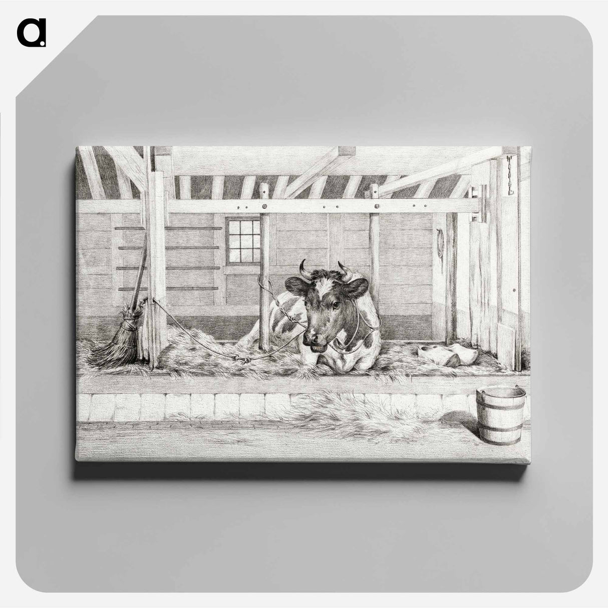 アートパネル-Lying cow - ジャン ベルナール Canvas.