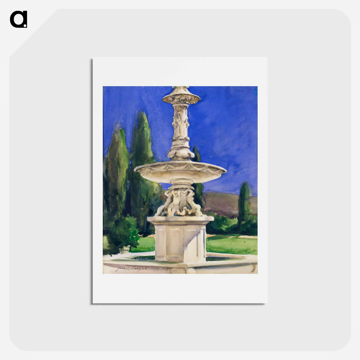 アートポストカード-Marble Fountain in Italy - ジョン シンガー サージェント Postcard.