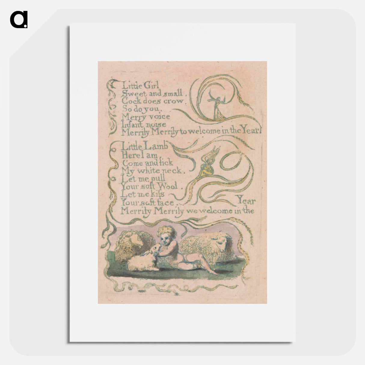 Songs of Innocence and of Experience, Plate 12, "Spring" - William Blake Poster.