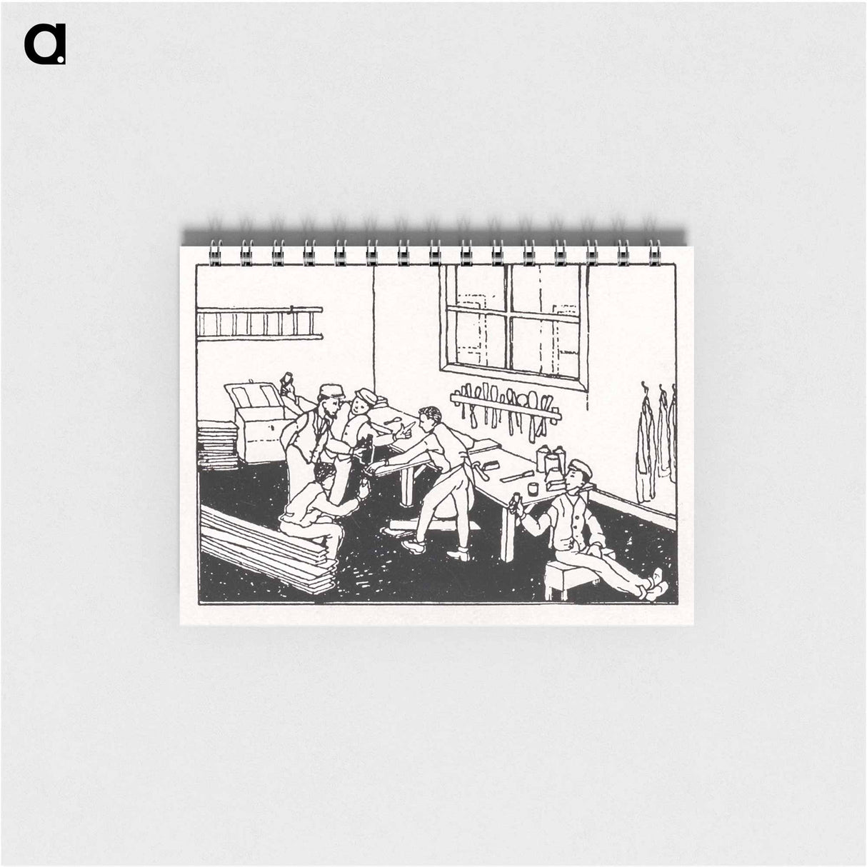 アートメモ帳-Boys at a workbench - ユリー デ フラーハ Memo.