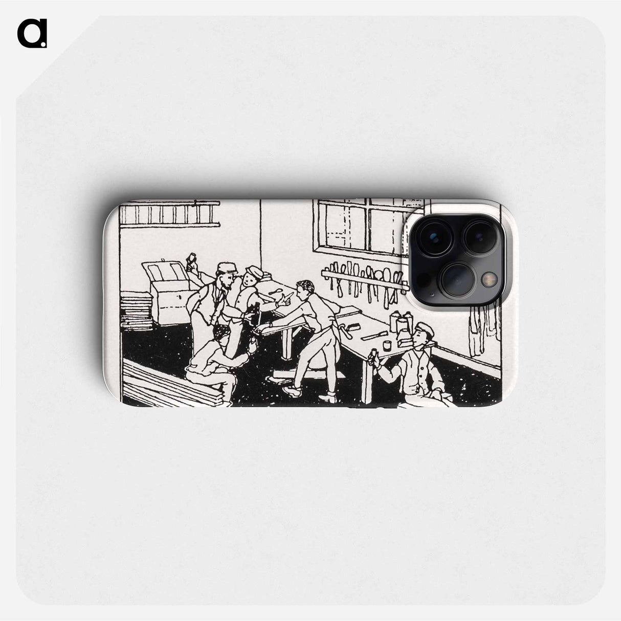 Boys at a workbench - Julie de Graag Phone Case.