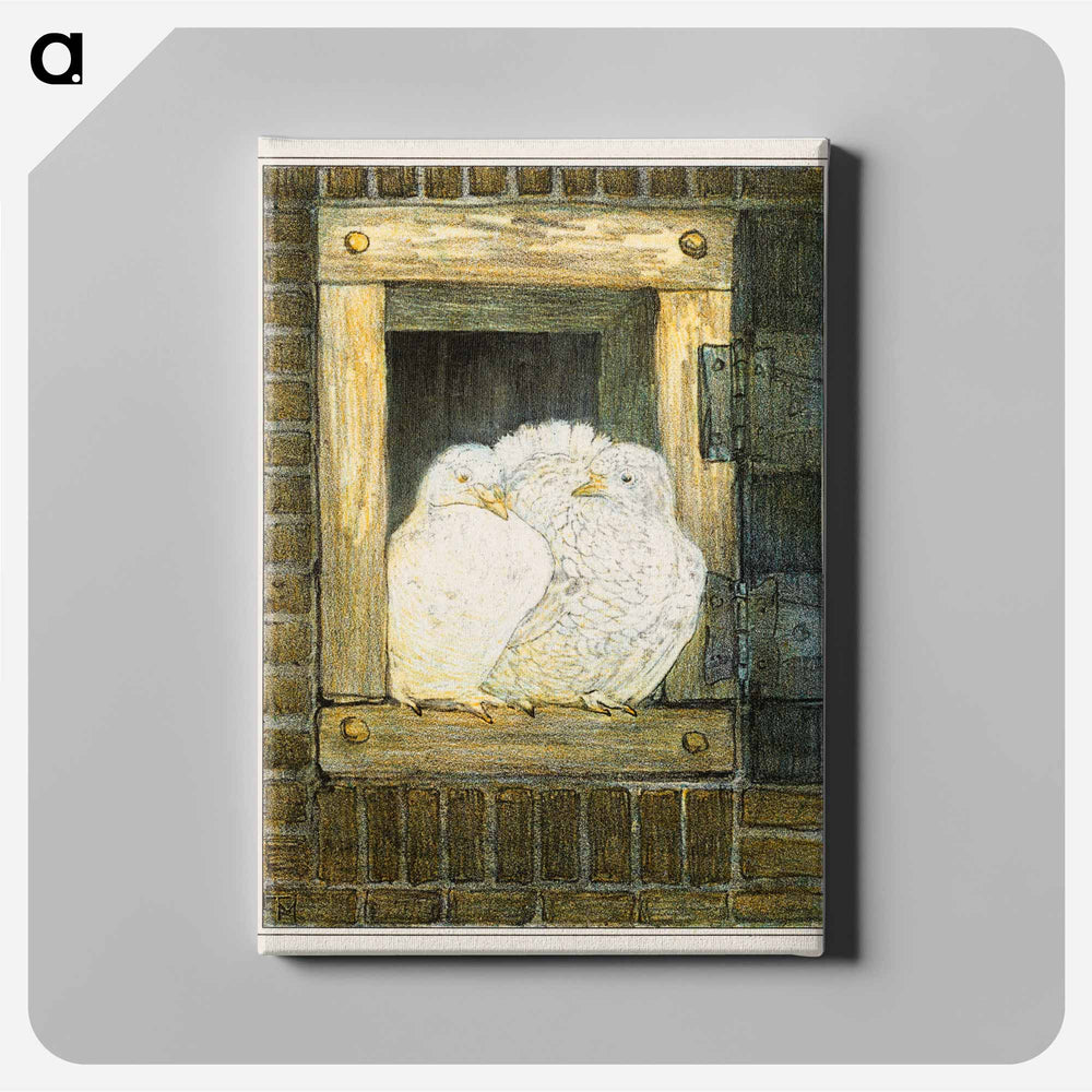 With duiven in venster - Theo van Hoytema Canvas.
