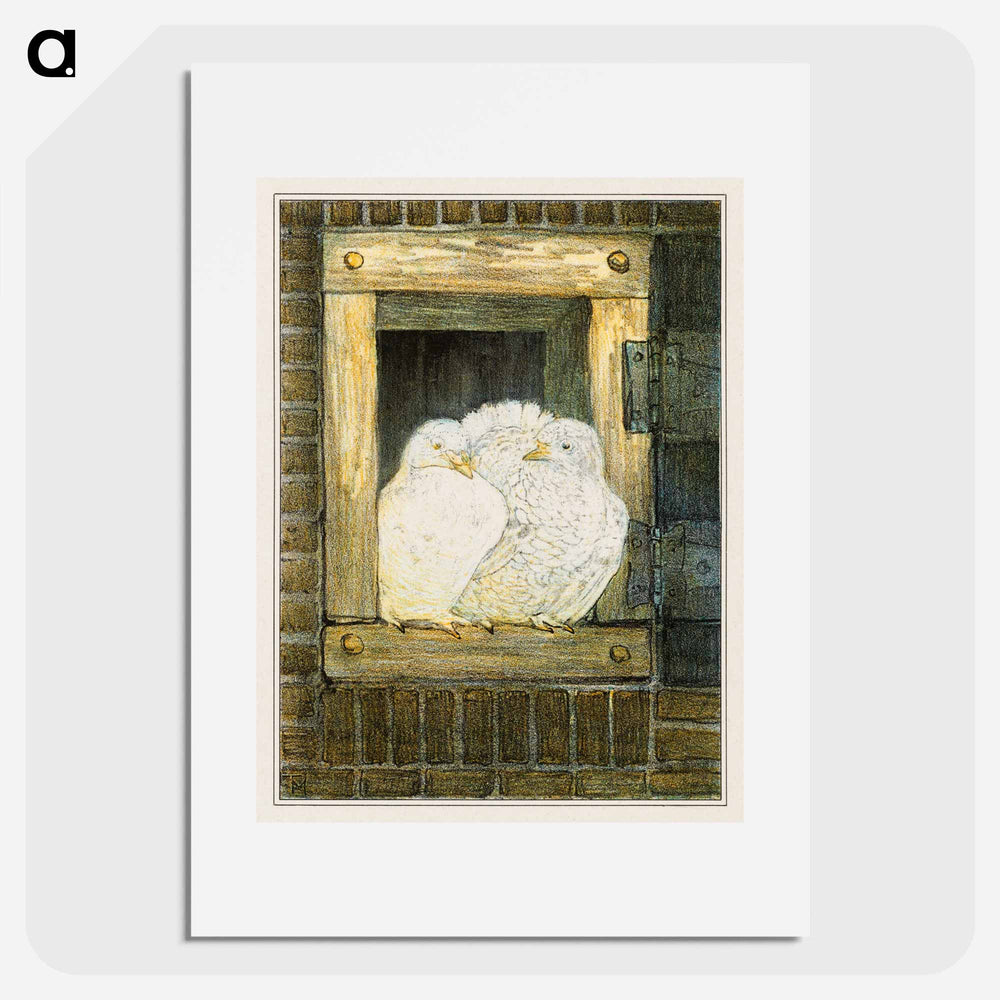 With duiven in venster - Theo van Hoytema Poster.