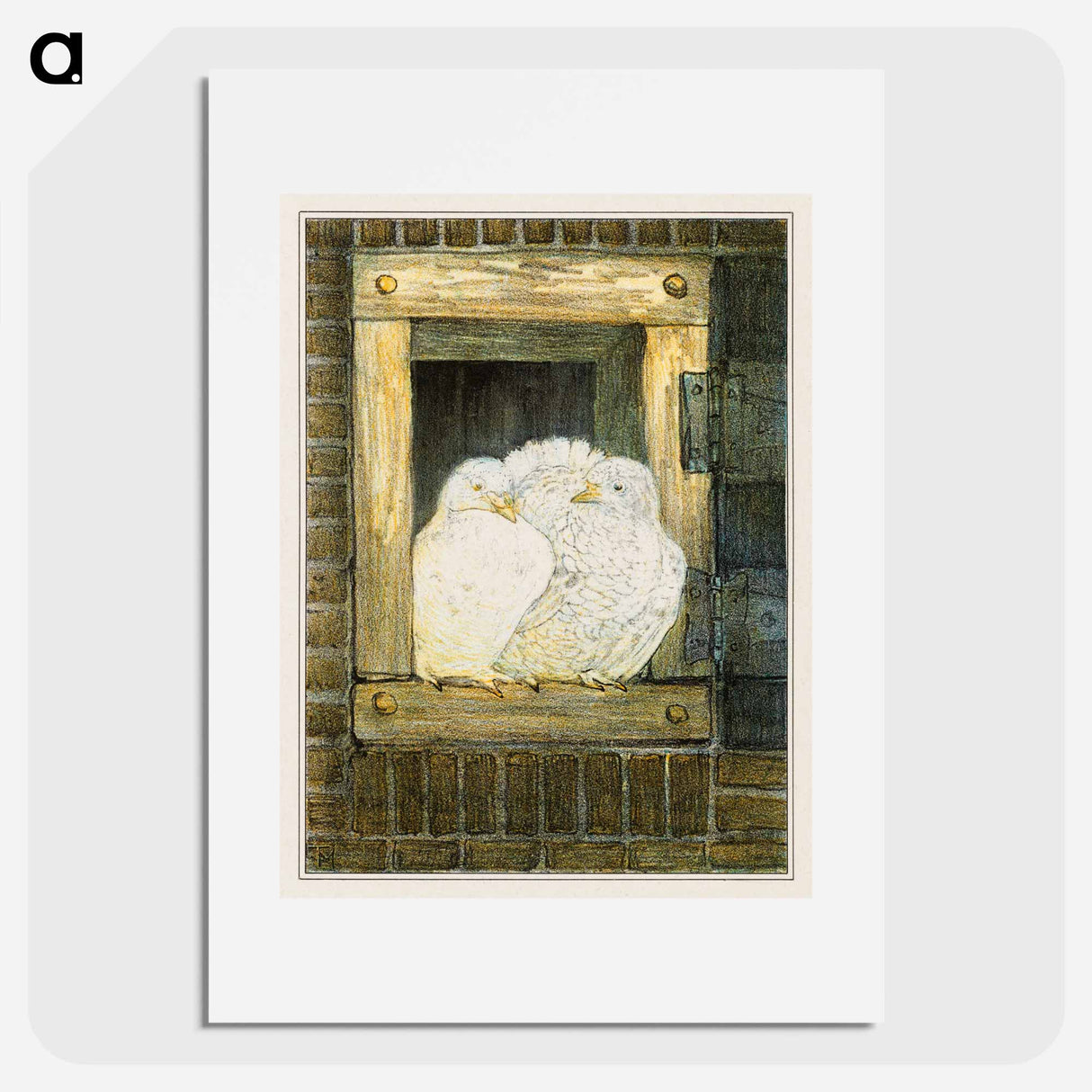 With duiven in venster - Theo van Hoytema Poster.