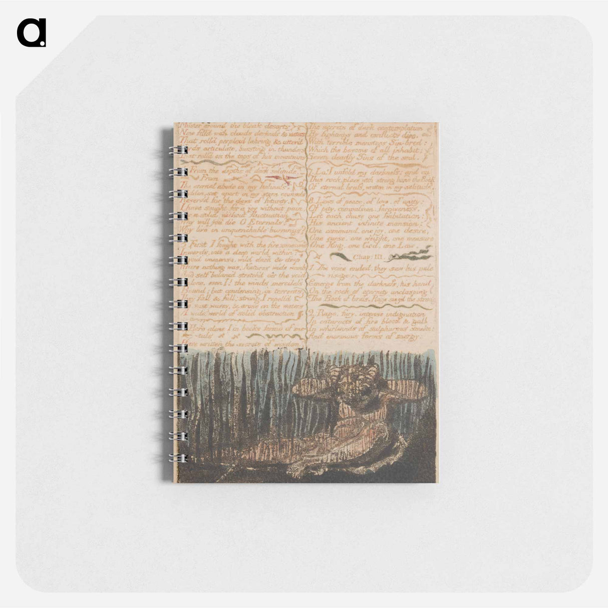 The First Book of Urizen, Plate 6, "Muster around the Bleak Desarts...." - ウィリアム ブレイク Memo.