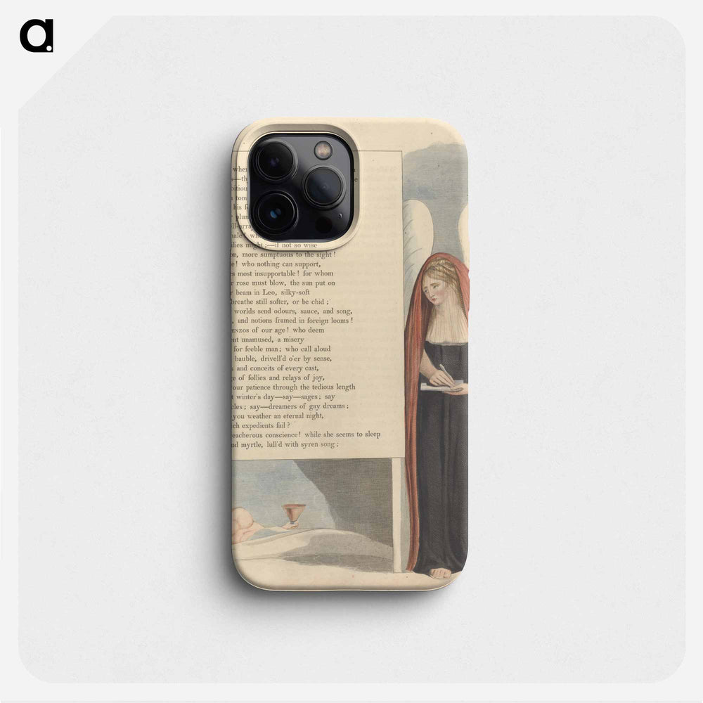 Young's Night Thoughts, Page 27, "O treacherous conscience!" - William Blake Phone Case.