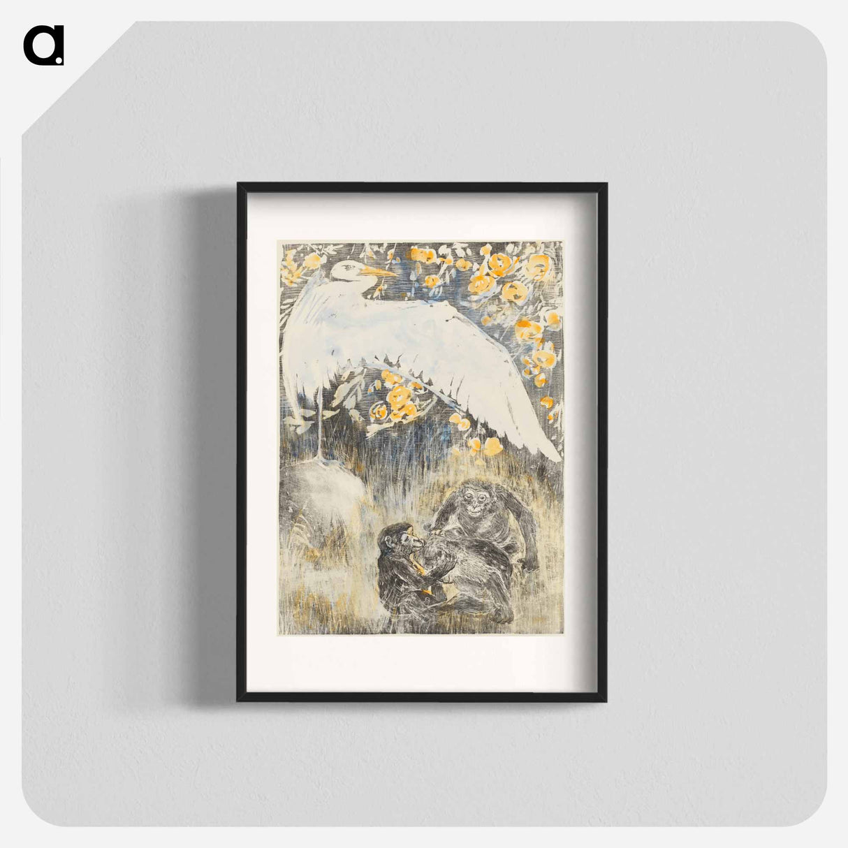 Reiger met dry apen - Theo van Hoytema Poster.