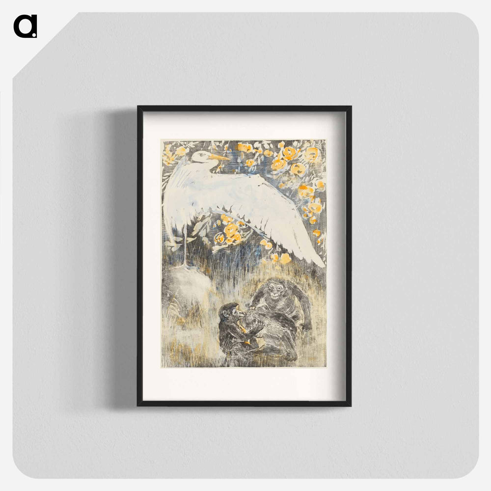 Reiger met dry apen - Theo van Hoytema Poster.