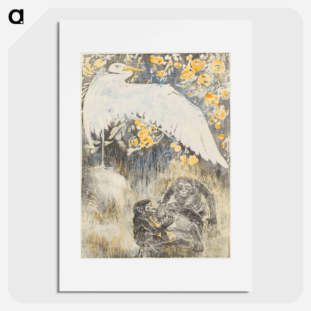 Reiger met dry apen - Theo van Hoytema Poster.