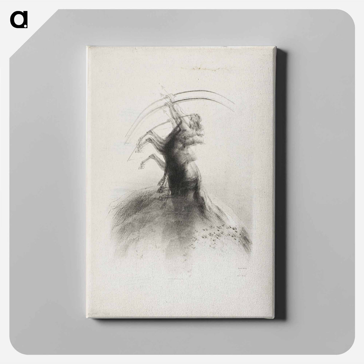 アートパネル-Centaur Taking Aim at the Clouds - オディロン ルドン Canvas.