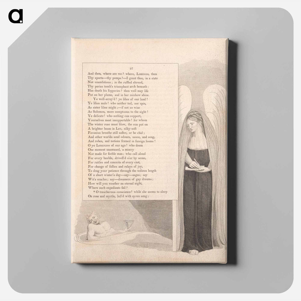 O treacherous conscience! while she seems to sleep - William Blake Canvas.