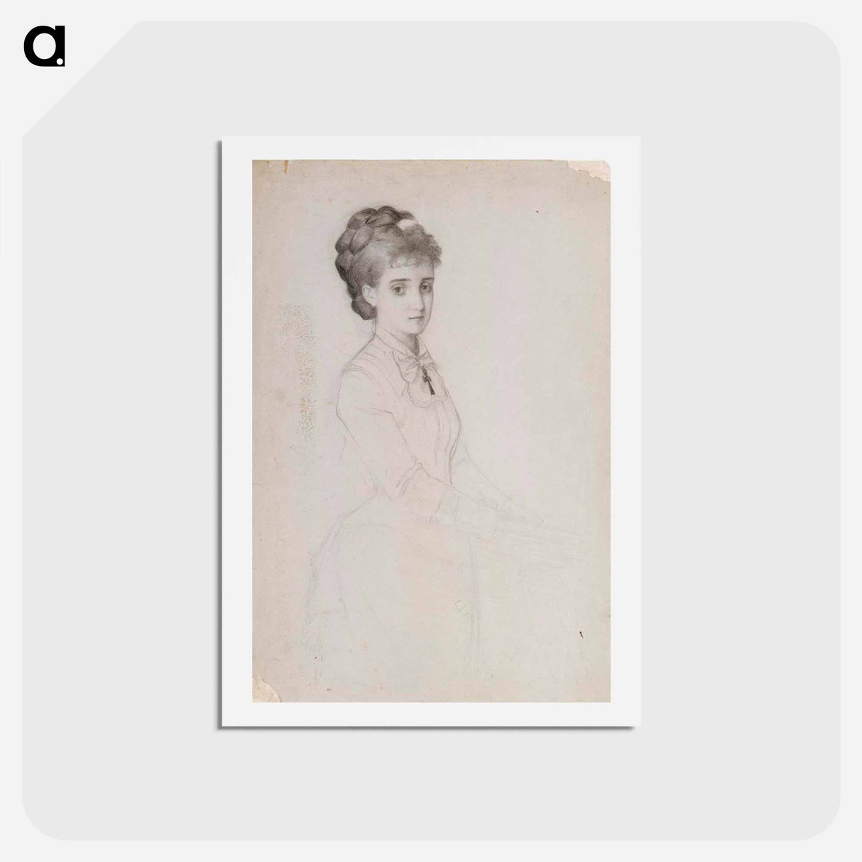 Portrait of a woman standing - アルバート エーデルフェルト Postcard.