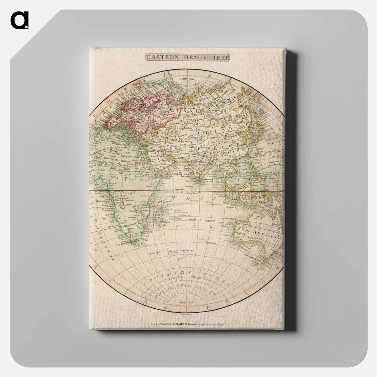 Eastern Hemisphere - アンティーク地図 Canvas.