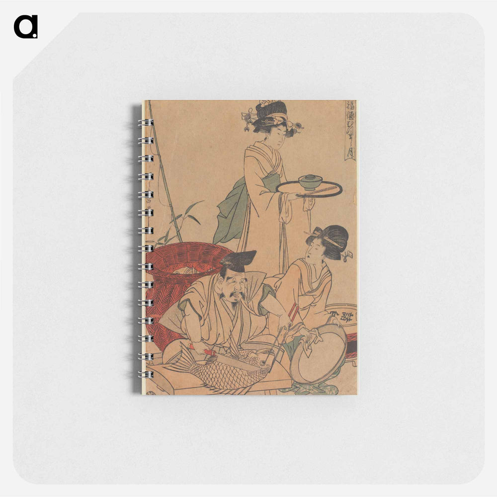 Ebisu God Cooking a Red Snapper - 喜多川 歌麿 Memo.