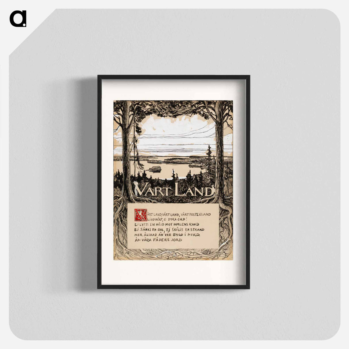 Title page for the poem our land (finland’s national anthem) - アルバート エーデルフェルト Poster.