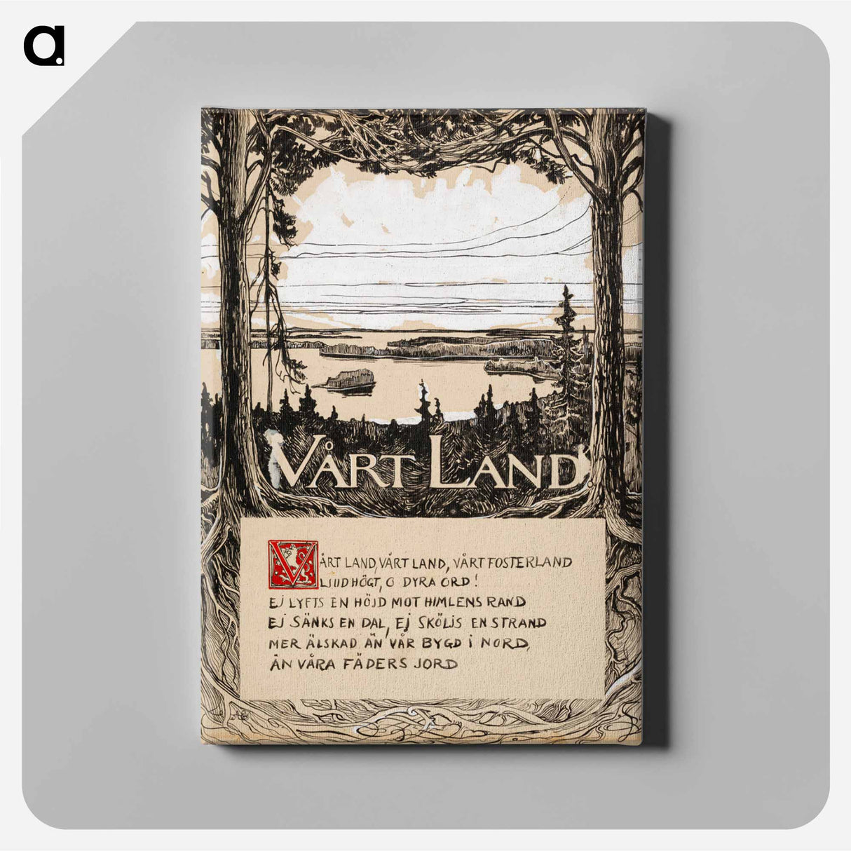 Title page for the poem our land (finland’s national anthem) - アルバート エーデルフェルト Canvas.