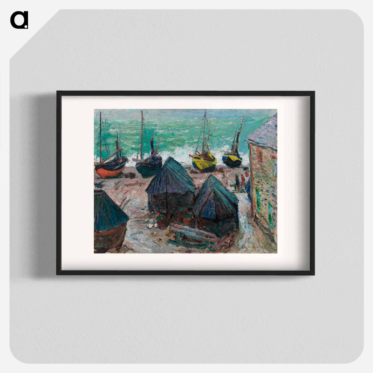 アートポスター-Boats on the Beach at Étretat - クロード モネ Poster.