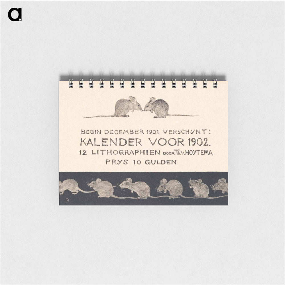 Aankondiging voor kalender 1902 - テオ ヴァン ホイテマ Memo.