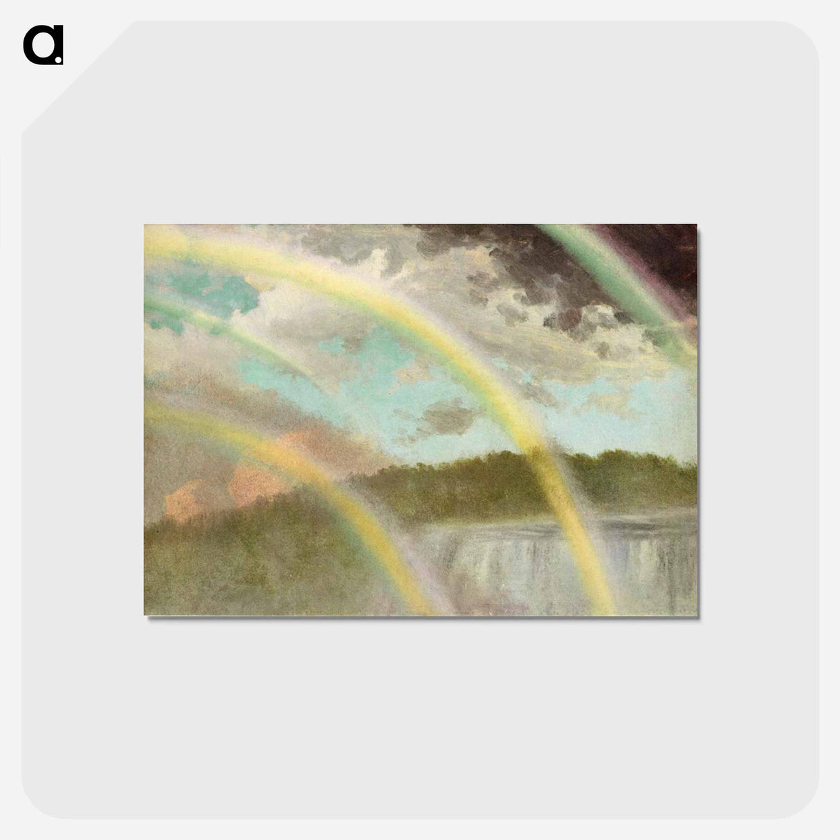 アートポストカード-Four Rainbows over Niagara - アルバート ビアスタット Postcard.