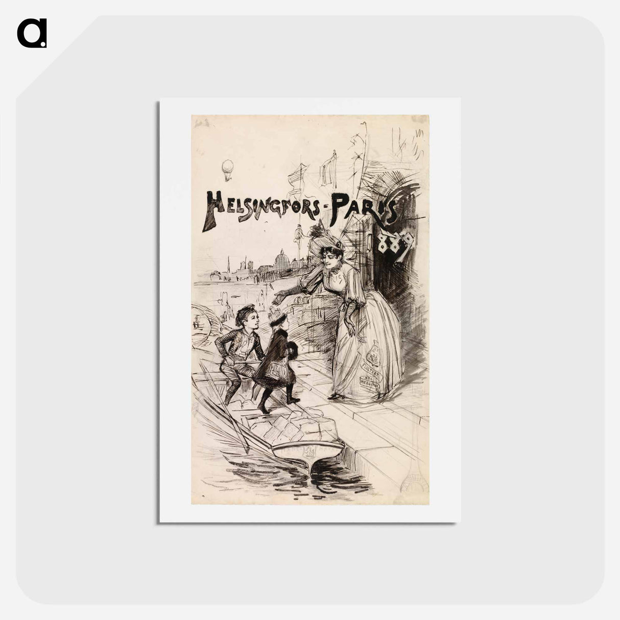 helsingfors - paris 1889 - アルバート エーデルフェルト Postcard.