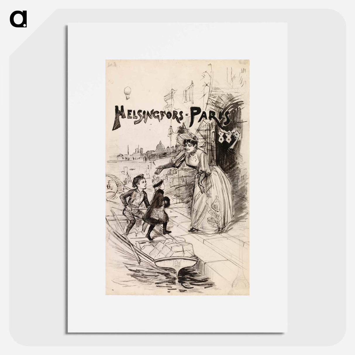 helsingfors - paris 1889 - アルバート エーデルフェルト Poster.