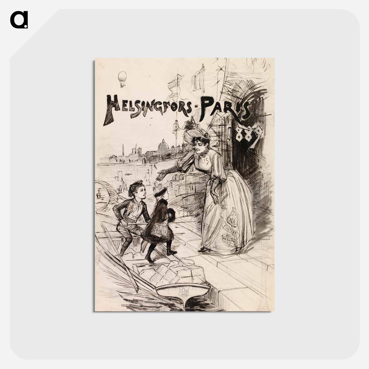 helsingfors - paris 1889 - アルバート エーデルフェルト Postcard.