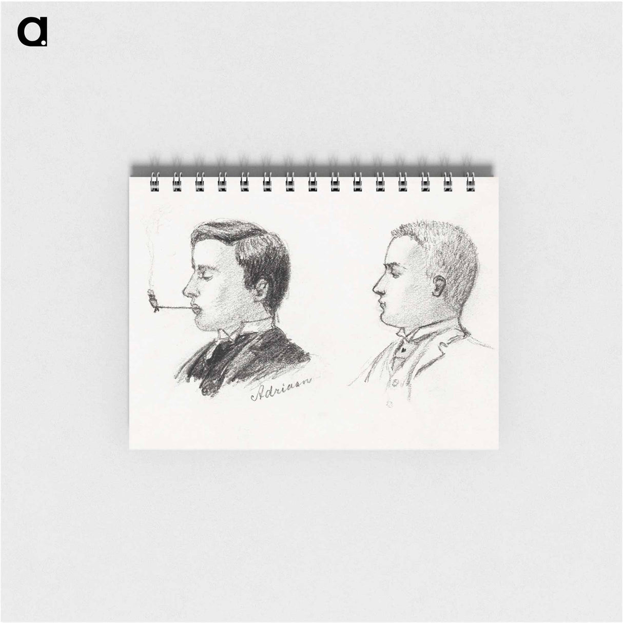 Portrait of Adriaan with a pipe and a man in a suit - ユリー デ フラーハ Memo.