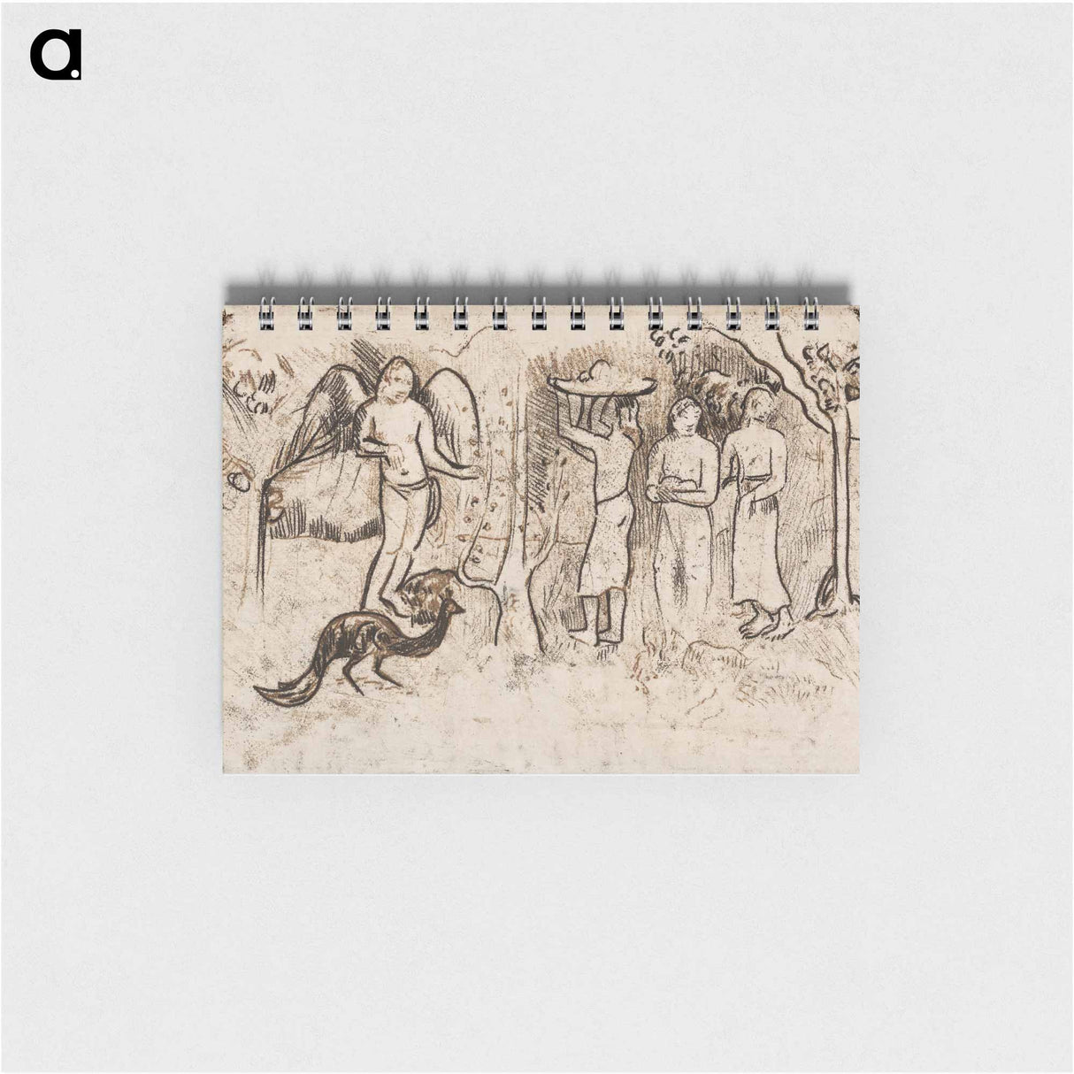 Angel, Peacock, and Three Tahitians - ポール ゴーギャン Memo.