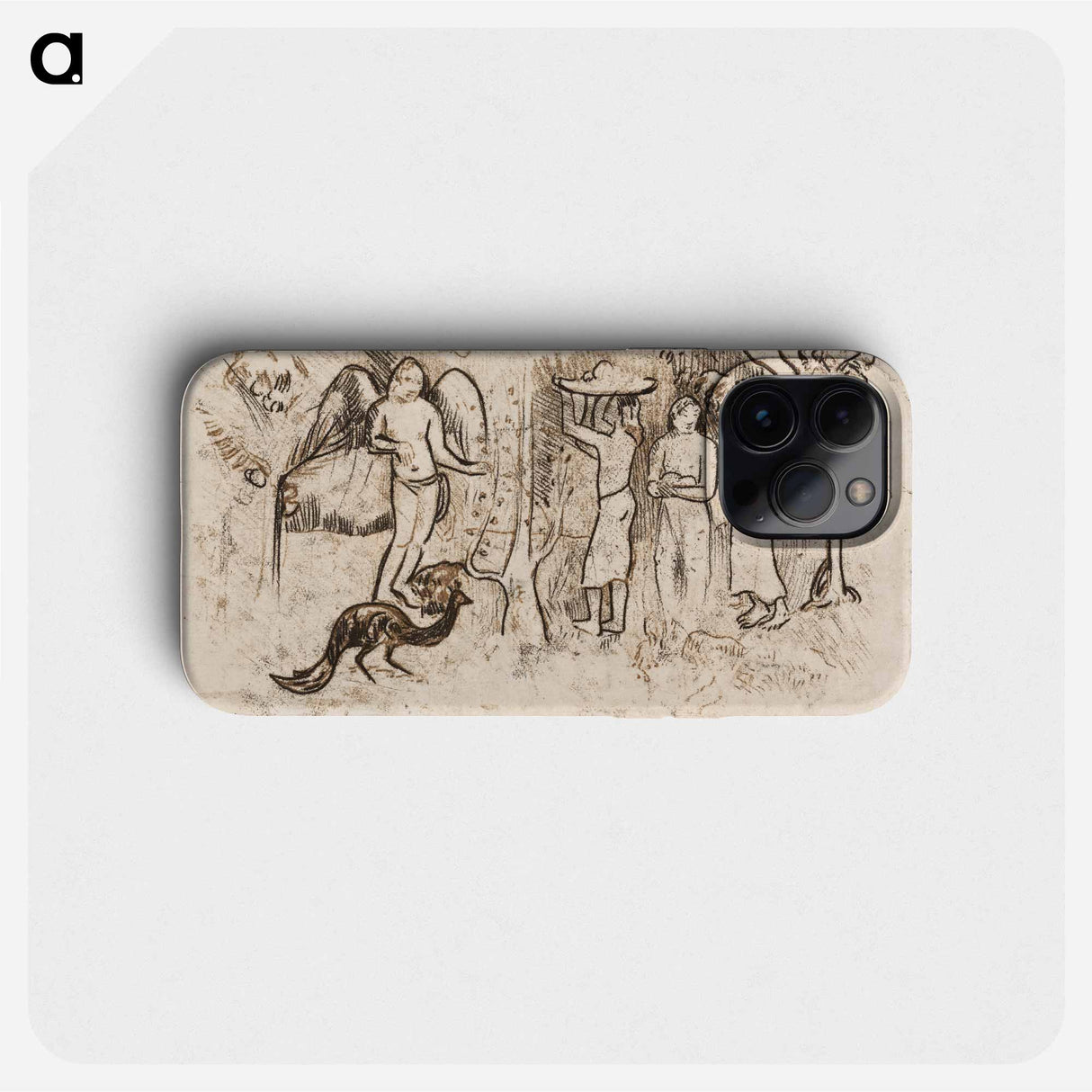 Angel, Peacock, and Three Tahitians - Paul Gauguin Phone Case.