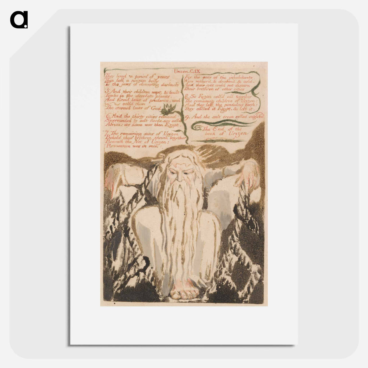 アートポスター-The First Book of Urizen, Plate 27, "They Lived a Period of Years . . . ." - ウィリアム ブレイク Poster.