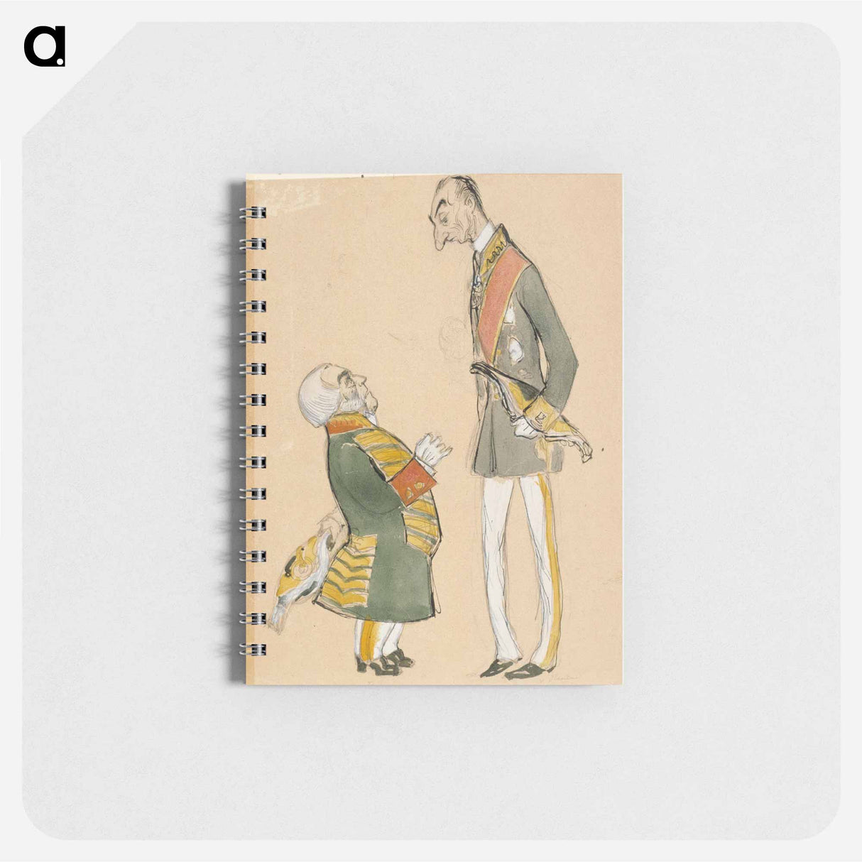 Caricature of von haartman, chairman of the nobility and baron taube - アルバート エーデルフェルト Memo.