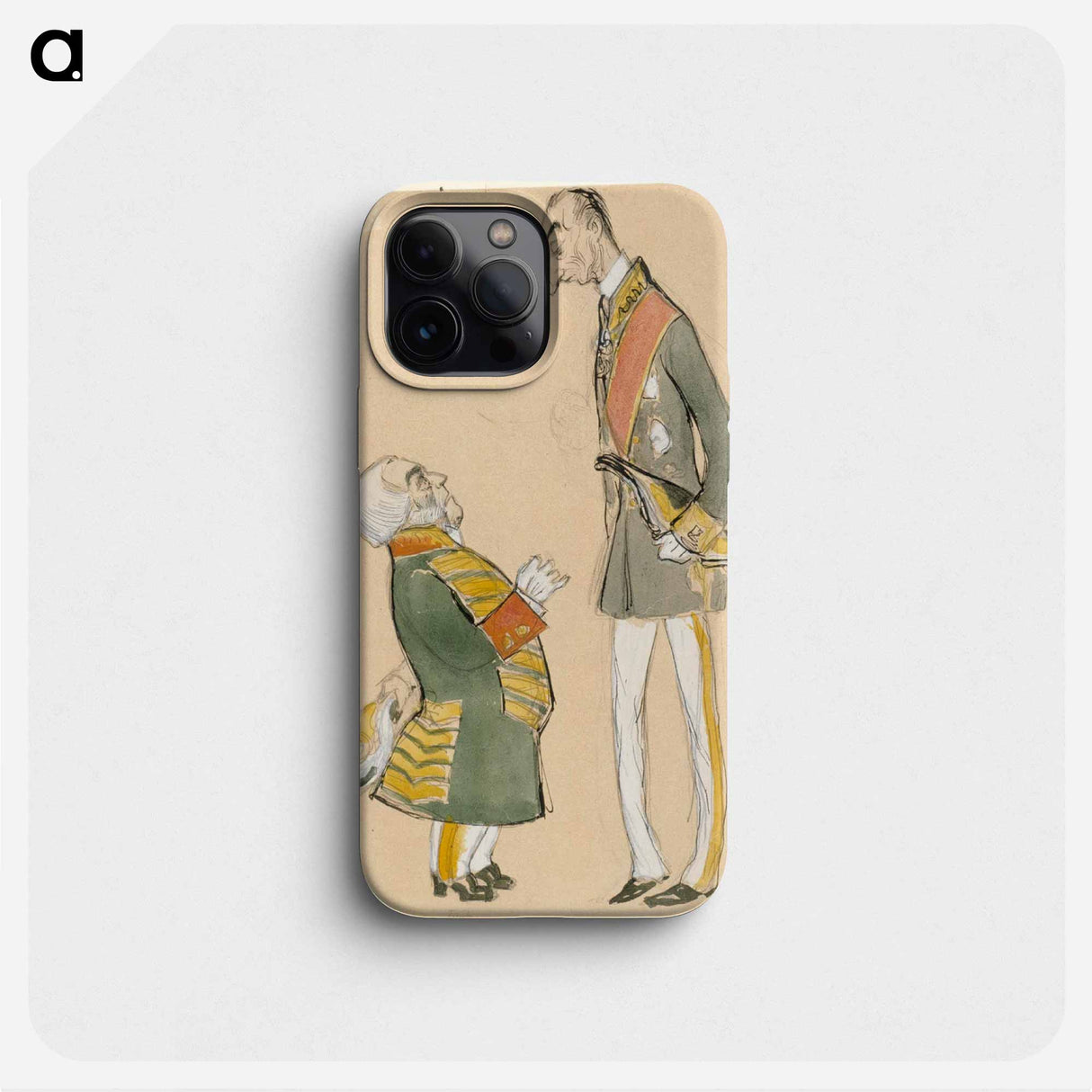 Caricature of von haartman, chairman of the nobility and baron taube - アルバート エーデルフェルト Phone Case.