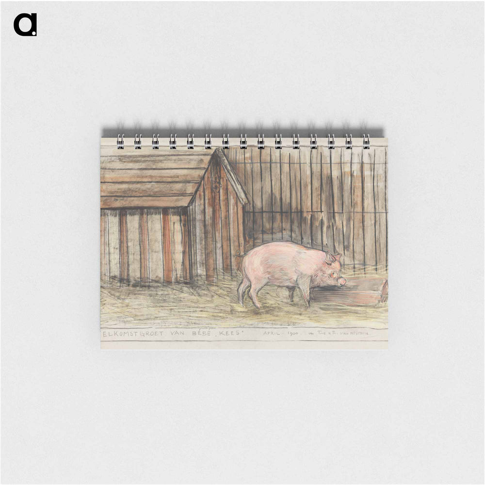 Varken Voor zijn kot bij een trog - テオ ヴァン ホイテマ Memo.