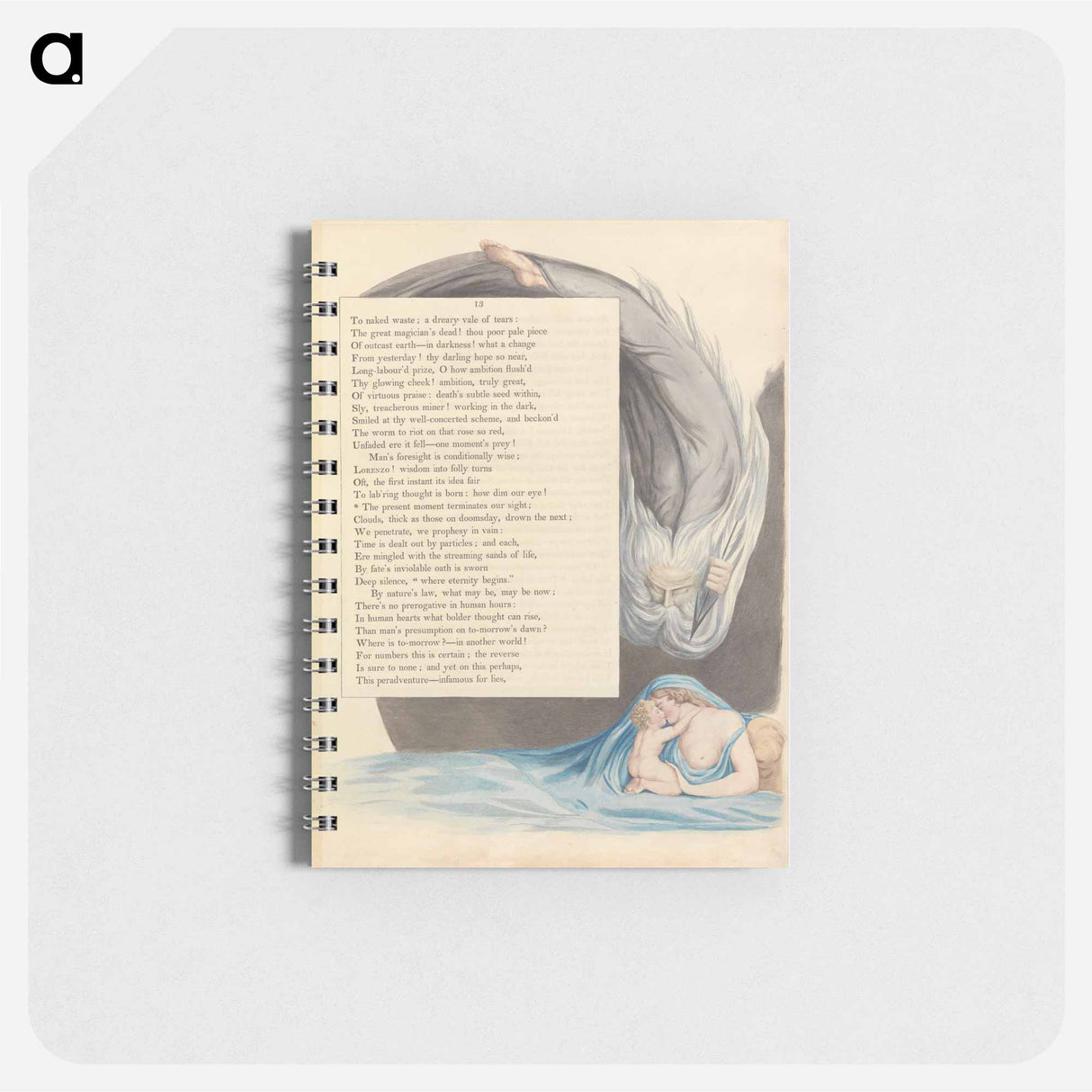 Young's Night Thoughts, Page 13, "The present moment terminates our sight" - ウィリアム ブレイク Memo.