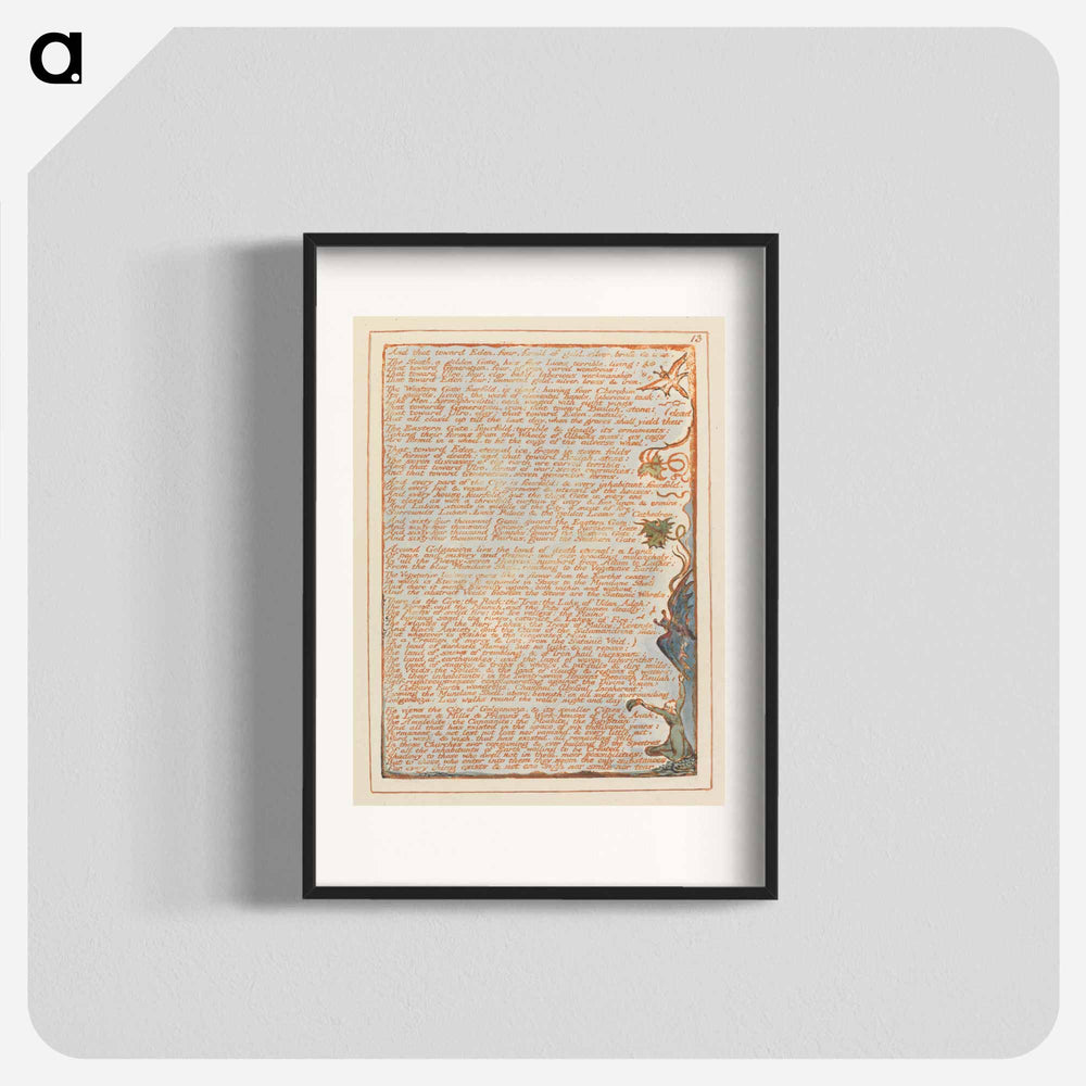 Jerusalem, Plate 13, "And that toward Eden...." - ウィリアム ブレイク Poster.