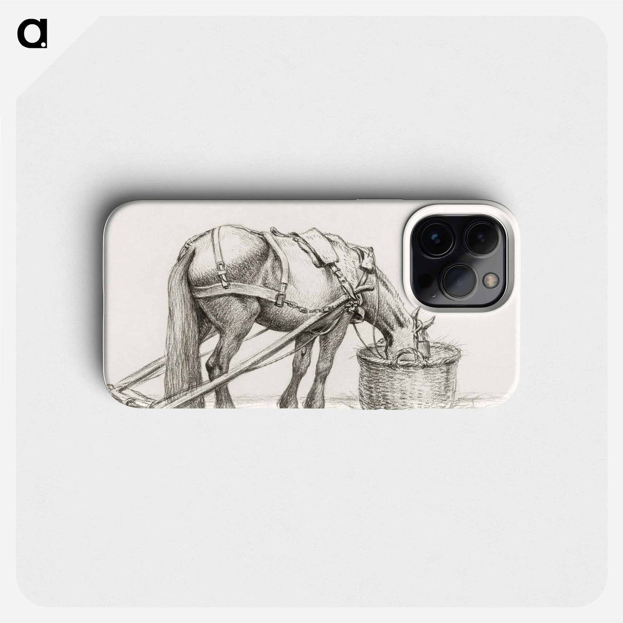 Horse eating from a basket - ジャン ベルナール Phone Case.