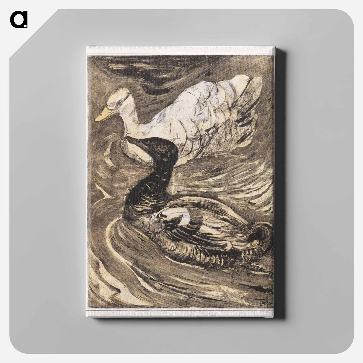 Twee zwemmende eenden - Theo van Hoytema Canvas.