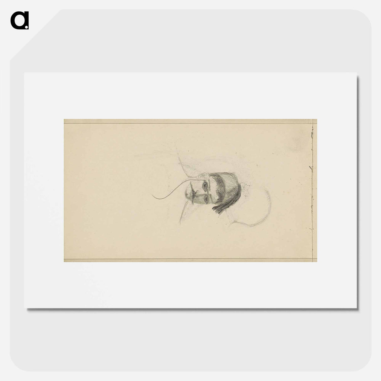 Portrait of a man with a pig in a hat by Julie de Graag - Julie de Graag Poster.