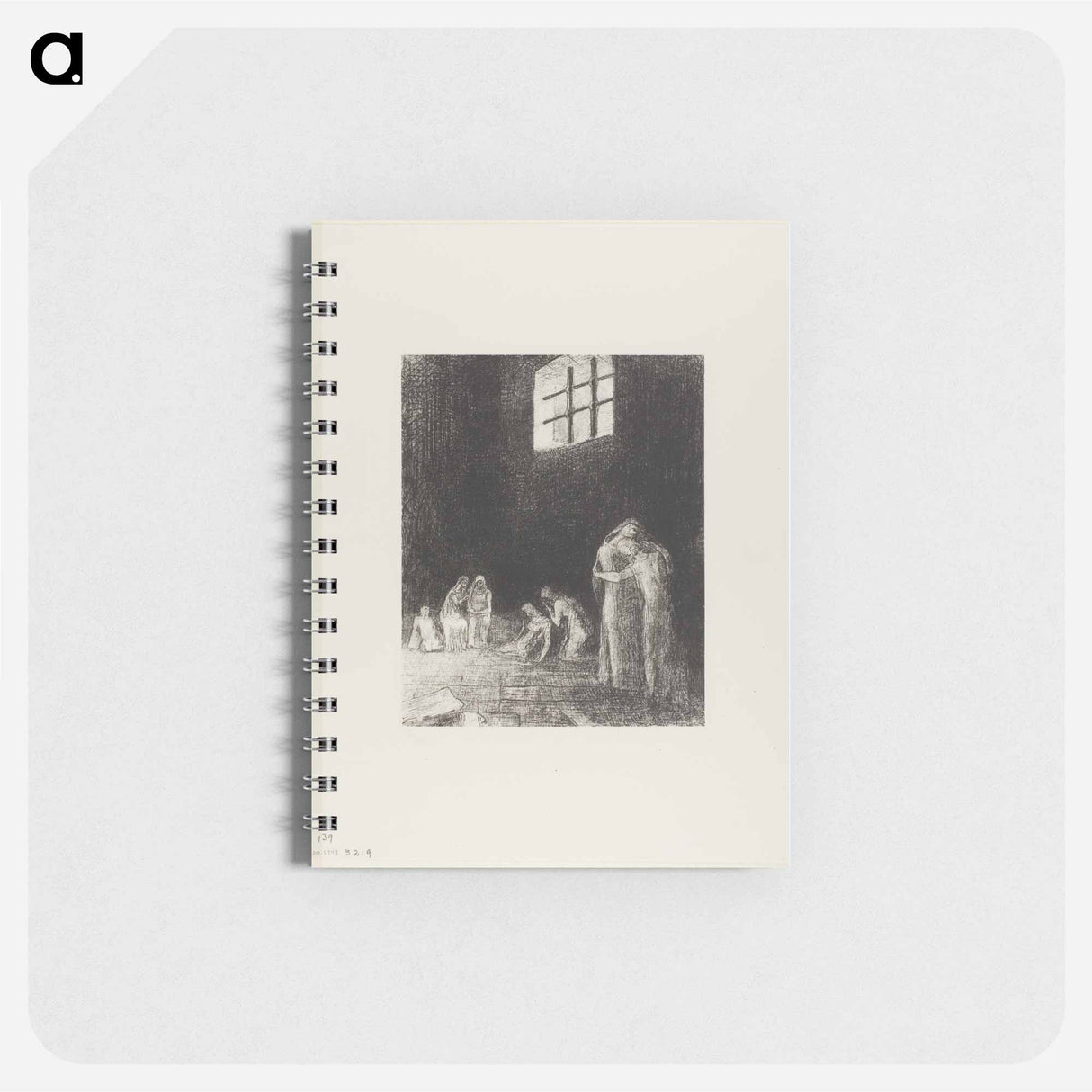 In the Shadow Are People, Weeping and Praying, Surrounded by Others Who Are Exhorting Them - オディロン ルドン Memo.