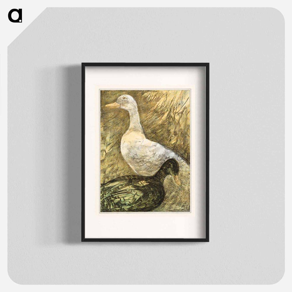 Twee staande eenden - Theo van Hoytema Poster.