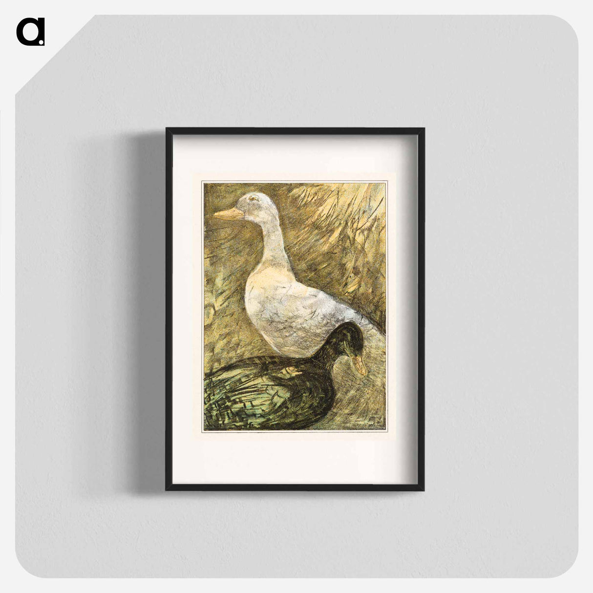 Twee staande eenden - Theo van Hoytema Poster.